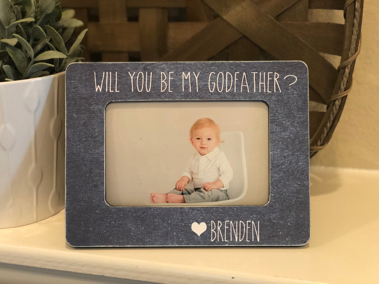 Will You Be My Godfather Frame β Godfather Proposal Gift, I Love My Godfather Picture Frame, Baptism Gift, Personalized Godparent Frame