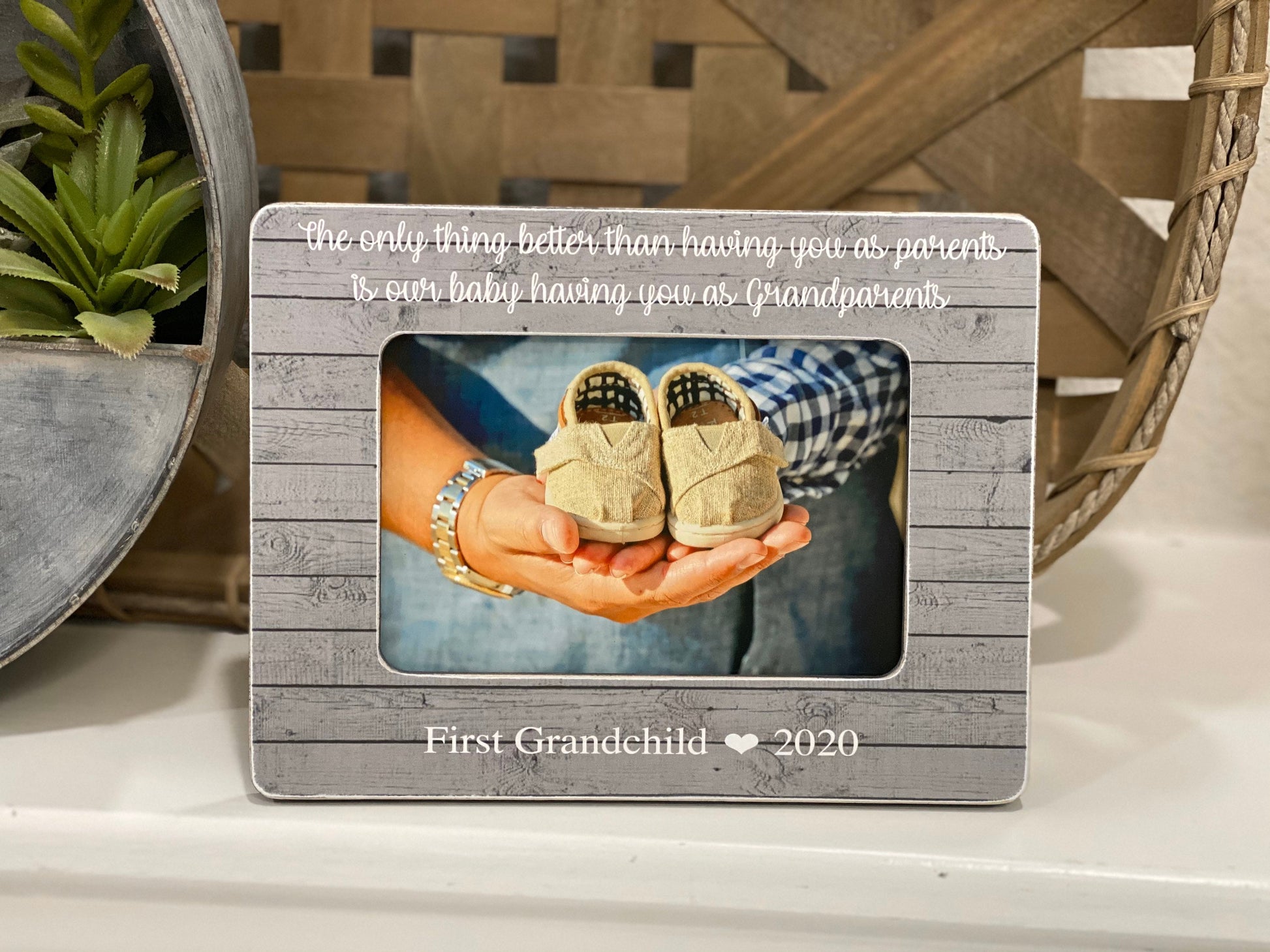 First Grandchild Ultrasound Frame β New Grandparent Announcement Gift, Pregnancy Reveal for Parents, Personalized Baby Announcement Keepsake