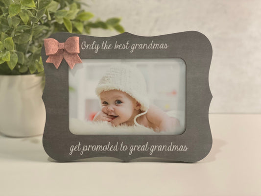 The Best Grandmas Get Promoted To Great Grandmas Personalized Picture Frame For Grandma Great Grandma Gift