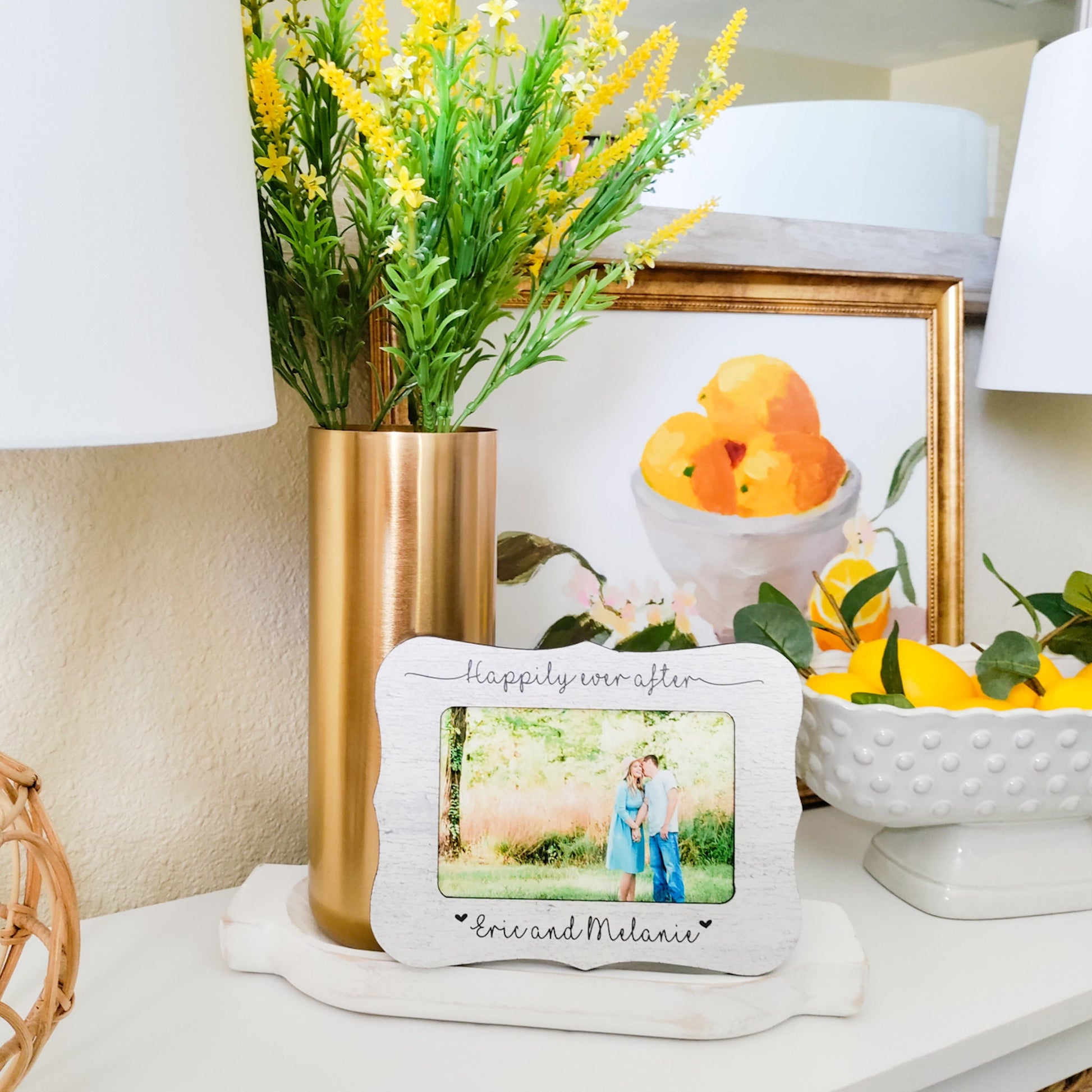 Engagement Picture Frame Engagement Gift She Said Yes Frame Personalized Wedding Frame Announcement Picture Frame Bride To Be Gift