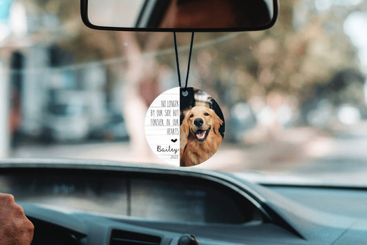 Pet Photo Car Charm Pet Loss Gift Personalized Car Rearview Mirror Accessory Pet Portrait Name Gift Rearview Mirror Ornament