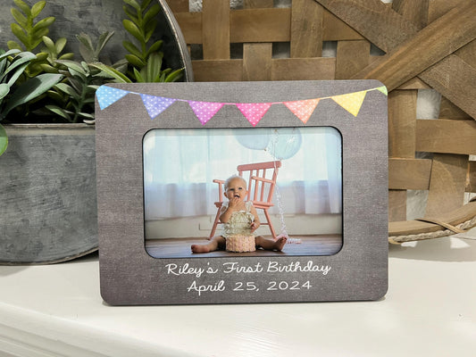 Personalized Baby's 1st Birthday Gift First Birthday Picture Frame Happy 1st Birthday Baby Frame Gift First Birthday Gift