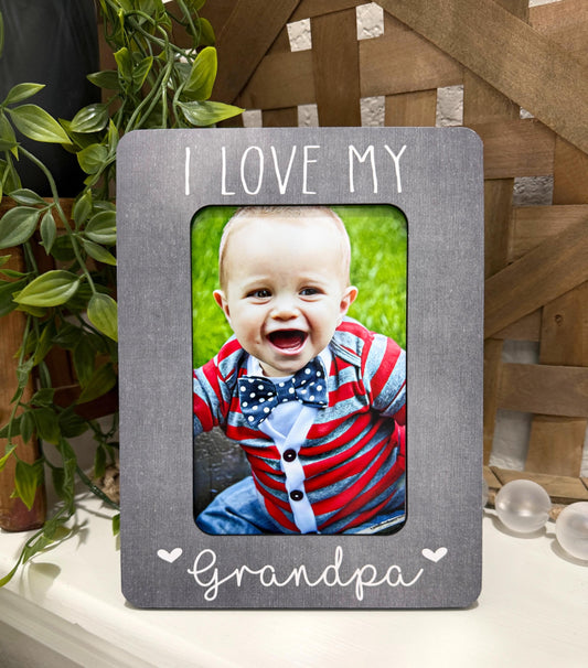 Personalized Grandpa Frame – I Love My Grandpa Gift, Custom Grandparent Keepsake, Birthday Gift for Grandpa, Grandpa’s Little Girl Frame