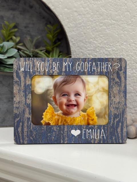 Will You Be My Godfather Frame – Godfather Proposal Gift, I Love My Godfather Picture Frame, Baptism Gift, Personalized Godparent Frame