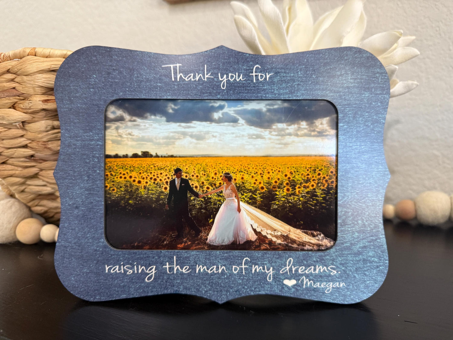Thank You For Raising The Man Of My Dreams Wedding Thank You Gift For Mother Of The Groom Parents Of The Groom Picture Frame