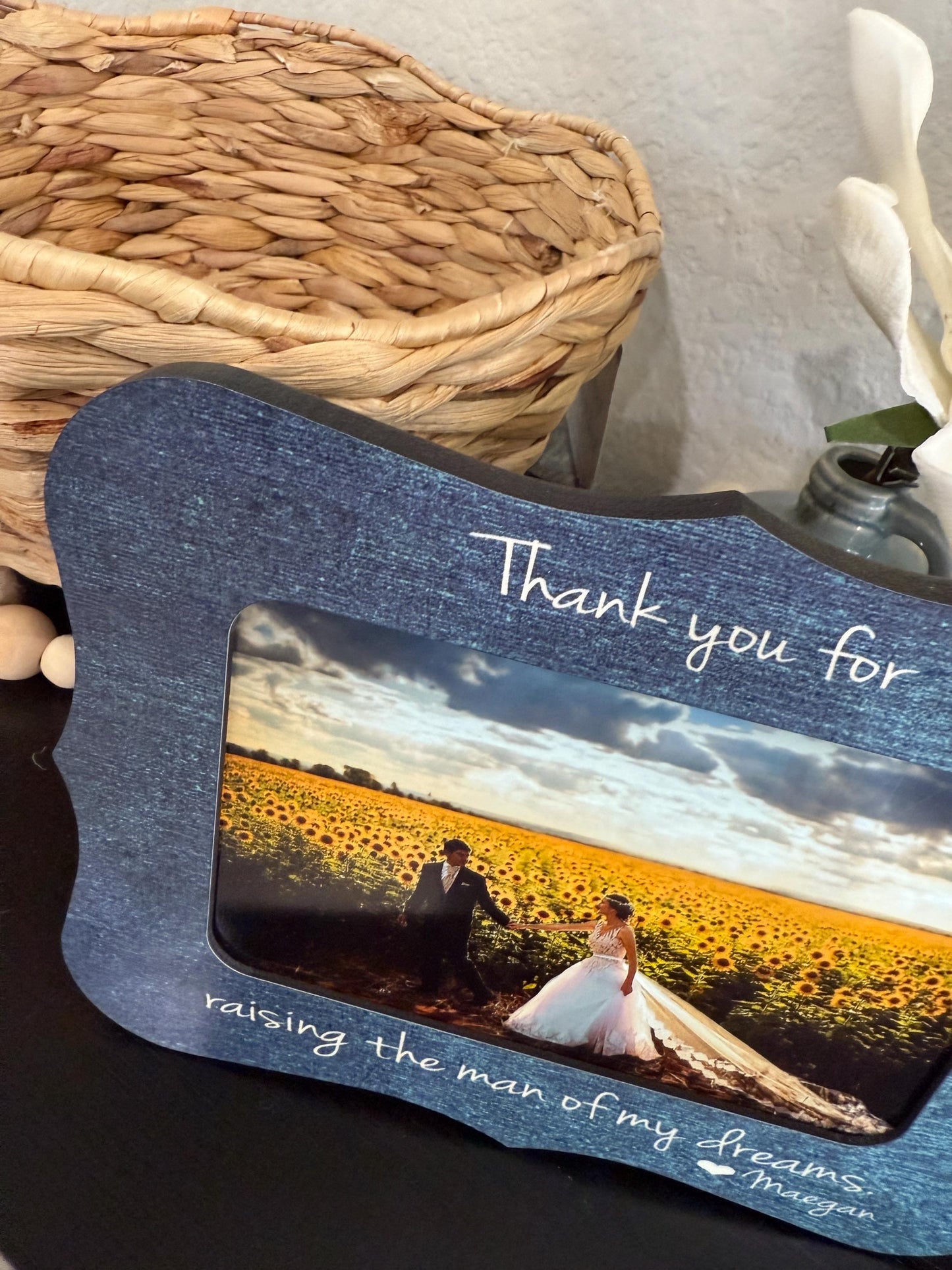 Thank You For Raising The Man Of My Dreams Wedding Thank You Gift For Mother Of The Groom Parents Of The Groom Picture Frame