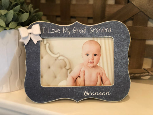 Gift For Great Grandma Personalized Gift For Great Grandma Gift From Grandchild I Love My Great Grandma 4x6 Frame