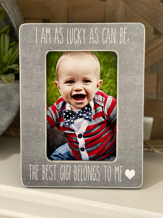 Best Gigi Gift – I’m As Lucky As Can Be Frame – Personalized 4x6 Gigi Picture Frame – Gift from Grandkids – Mother’s Day Gigi Keepsake