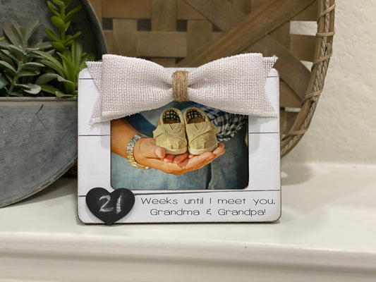Countdown Until You're Grandparents Again Frame Pregnancy Reveal To Parents, Grandparents To Be