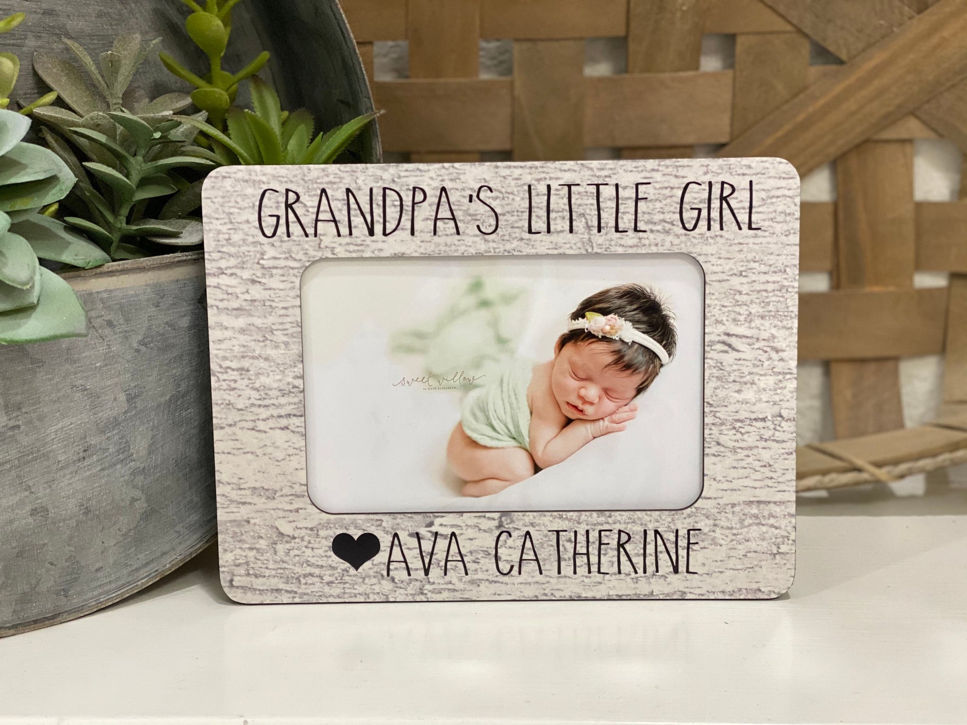 Birthday Gift for Grandpa Personalized Grandpa Gift Grandpa's Little Girl New Grandpa Personalized Gift Grandpa Gift 4x6 Frame As Shown