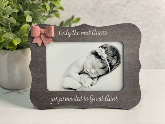 Great Aunt Gift Birthday Gift for Great Aunt Picture Frame For Aunt Nana Great Aunt Only The Best Aunts Get Promoted To Great Aunt