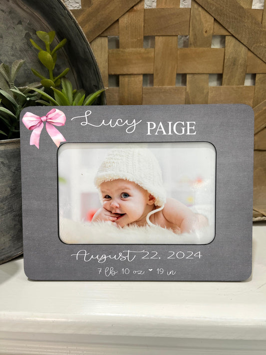 Baby Girl Birth Announcement Picture Frame For Baby Girl New Parents Baby Gift For Newborn Baby Girl Gift Personalized Custom Baby Gift