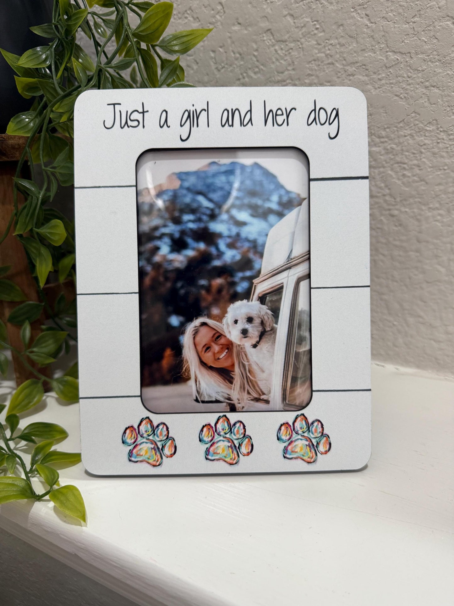 Mother’s Day Dog Mom Gift – Just a Girl and Her Dog Picture Frame, Personalized Dog Lover Gift, Custom Pet Photo Keepsake Frame