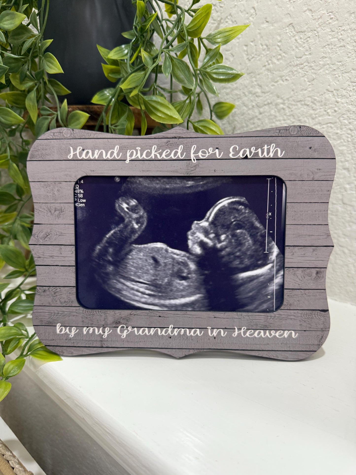 Handpicked for Earth by My Grandma in Heaven – New Baby Picture Frame, First Grandchild Gift, Custom Baby Keepsake, Nursery Decor