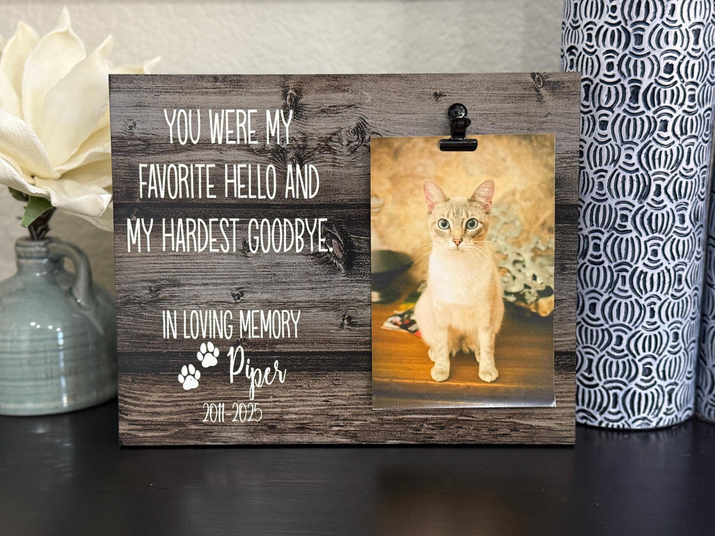 Personalized Cat Memorial Frame | Pet Loss Gift for Cat Lovers | Rainbow Bridge Pet Sympathy Gift | Custom Pet Bereavement Keepsake
