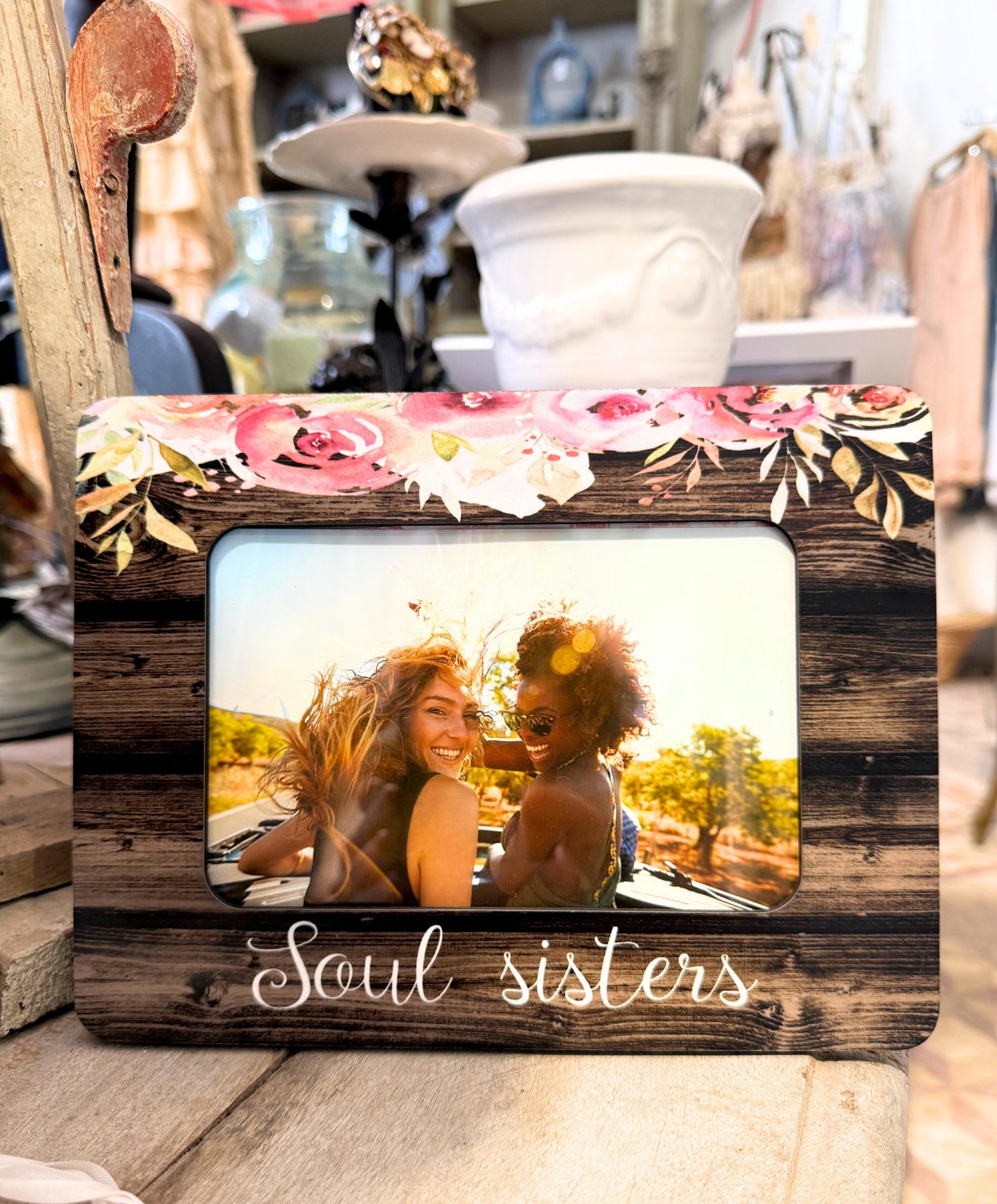 Soul Sisters Picture Frame – Best Friend Gift, Personalized Friendship Frame, Custom Photo Gift, Long Distance Bestie, Sisters by Heart