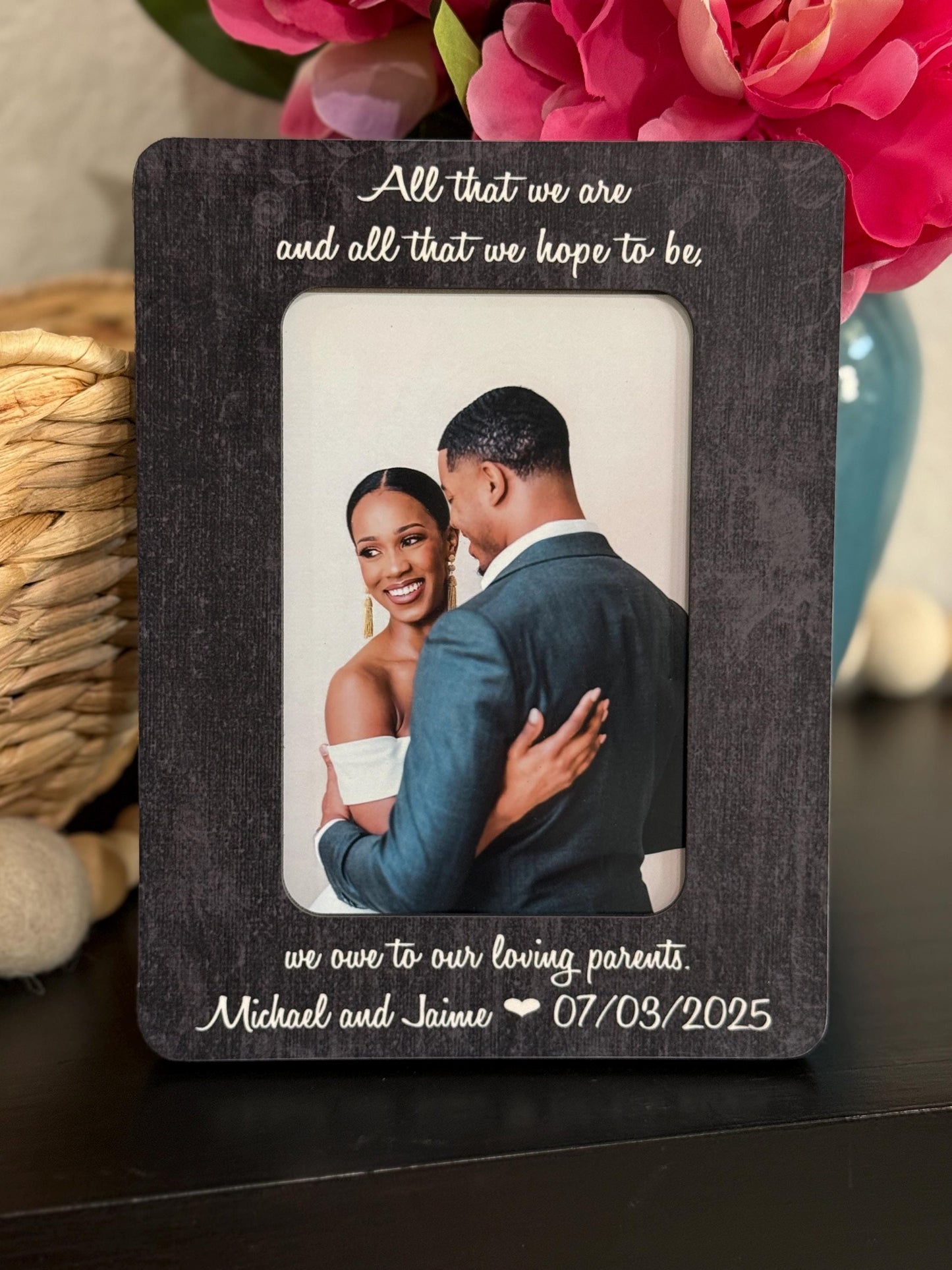 All That We Are And Hope To Be Wedding Thank You Gift For Mother Of The Groom Father Of Bride Wedding Gift For Mother Father In Law Frame