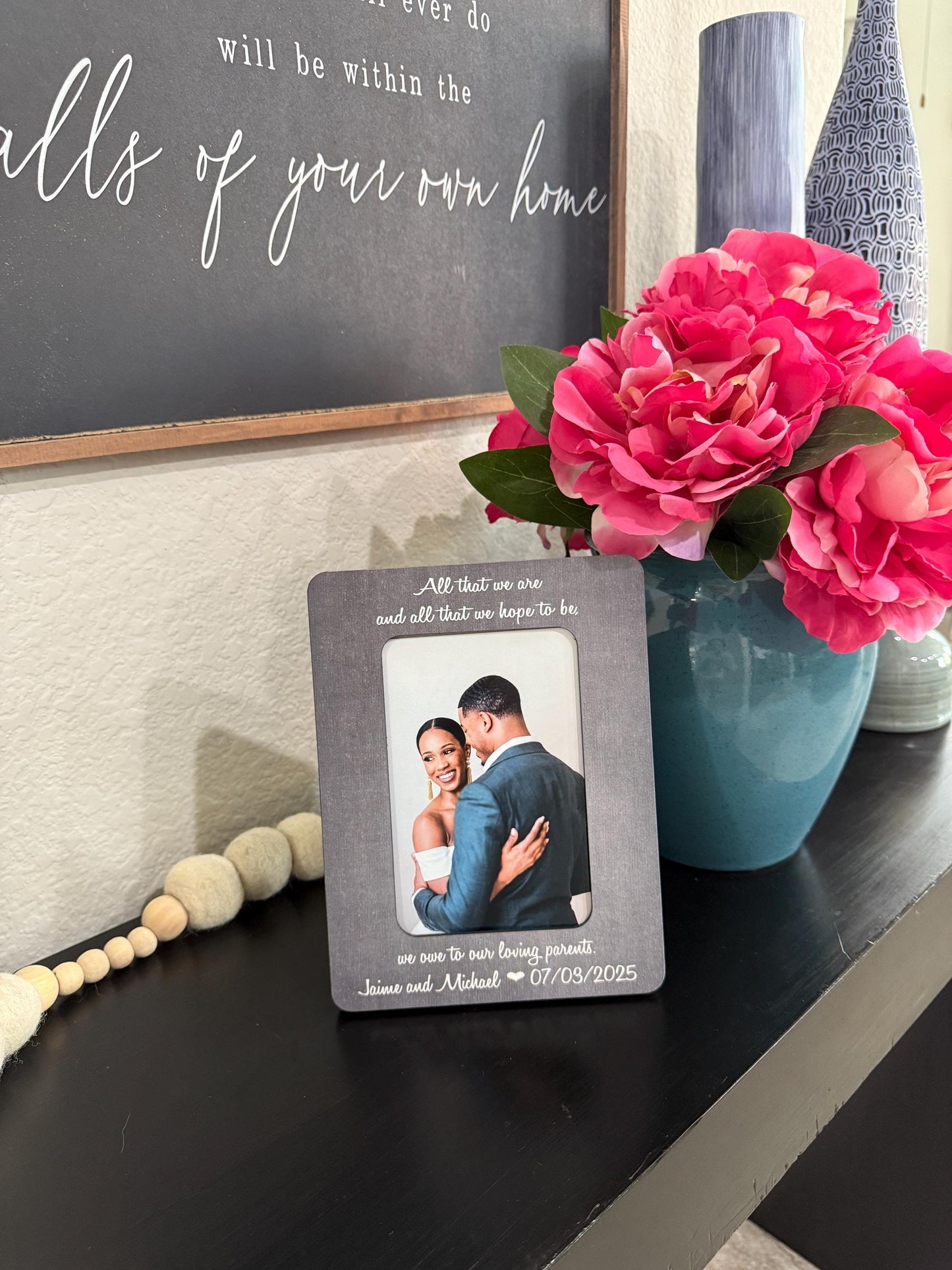 All That We Are And Hope To Be Wedding Thank You Gift For Mother Of The Groom Father Of Bride Wedding Gift For Mother Father In Law Frame