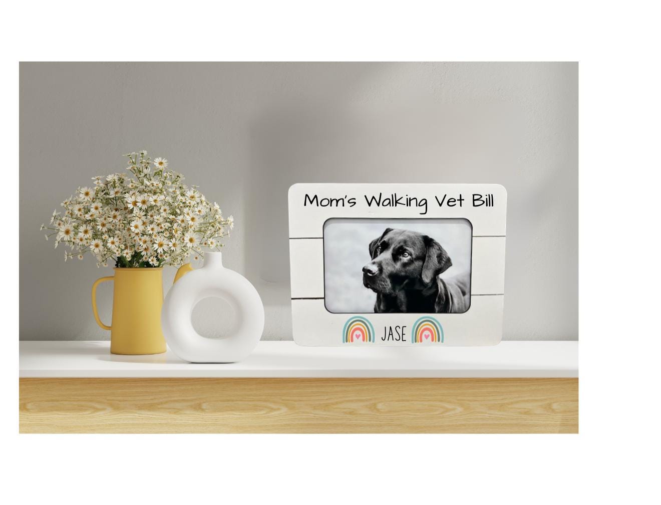 Funny Dog Mom Picture Frame – Mom’s Walking Vet Bill – Personalized Pet Photo Gift – Dog Lover Gift – Custom 4x6 Pet Frame